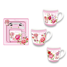 Spring Floral Mug Gift Set 3pcs 8.5x9cm