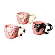 Ceramic Cat Mug with Tail Handle 345ml 