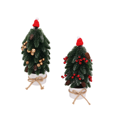Christmas Tree with Santa Hat 30cm