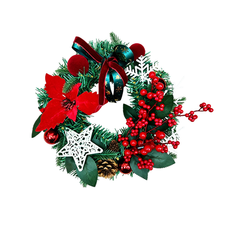 Christmas Wreath with Berries & Star 35cm