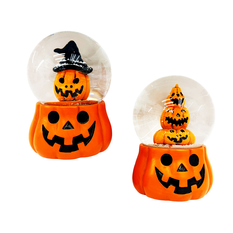 Halloween Pumpkin Snow Globe 12cm High