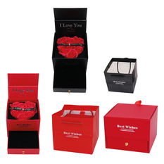 Gift Box with Soap Rose Heart and Jewellery Drawer