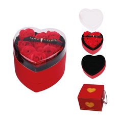 Heart Box with Scented Soap Roses and Jewellery Holder