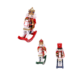 Wooden Nutcracker on Rocking Horse 25cm
