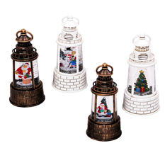 Christmas Lighthouse Snow Lantern 19×9cm