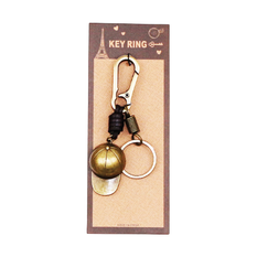 Metal Baseball Cap Keyring in Antique Finish