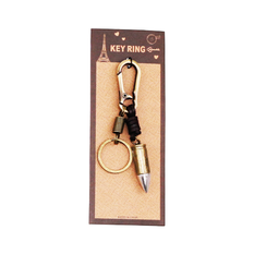Metal Bullet Charm Keyring in Antique Finish