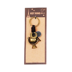 Metal Globe Keyring in Antique Finish