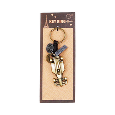 Metal Racing Car Keyring in Antique Finish