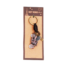 Metal Motorcycle Keyring in Antique Finish