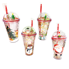 Christmas Tumbler with Gold Glitter 450ml
