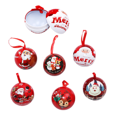 Hanging Christmas Ball Metal Tin 7cm
