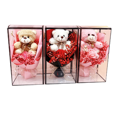 Gift Set with Teddy Bear & Bouquet – 3 Designs