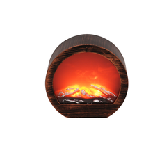 Light-Up Round Fireplace with Flame Effect