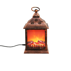Light-Up Lantern Fireplace with Flame Effect