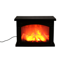 Light-Up Black Fireplace with Flame Effect