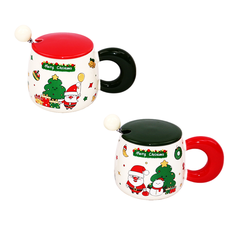 Christmas Mug with Lid and Spoon 8.2x8.3cm 