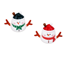 Snowman Mug with Lid and Spoon 7.5x8.5cm 