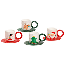 Christmas Ceramic Mug with Saucer 250ml