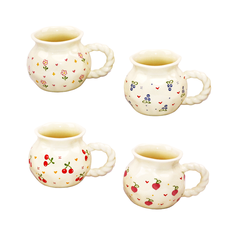 Country Ceramic Mug with Twisted Handle 8.3x9cm 