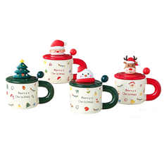 Christmas Mug with Lid and Spoon 370ml 