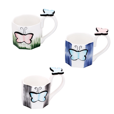 Ceramic Mug with Raised Butterflies 350ml 
