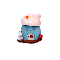 Mushroom House Piggy Bank with Bunny 13.5x12.5x17cm 