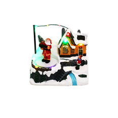 Light-Up Christmas Scene with Santa