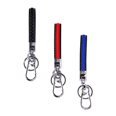 Braided Detail Keyring with Clip in 3 Colours