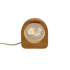 Illuminated USB Engraved Glass Ball Santa Sleigh 6cm