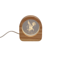 Illuminated USB Engraved Glass Ball Winged Horse 6cm