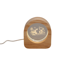 Illuminated USB Engraved Glass Ball Dinosaurs 6cm