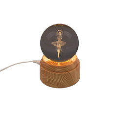 Rotating USB Engraved Glass Ball with Ballerina 8cm