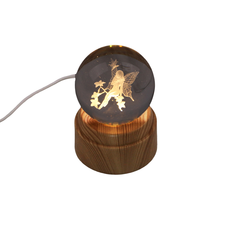 Rotating USB Engraved Glass Ball with Fairy 8cm
