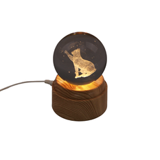 Rotating USB Engraved Glass Ball with Cat 8cm