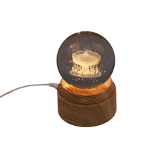 Rotating USB Engraved Glass Ball with Carousel 8cm