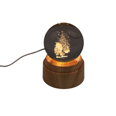 Rotating USB Glass Ball with Santa and Christmas Tree 8cm
