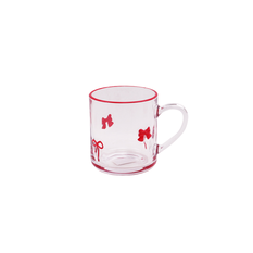Transparent Mug with Pink Hearts 300 ml
