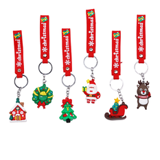 Christmas Keychain with Wrist Strap – 6 Designs