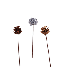 Pine Cone 6.5cm on 35cm Stick