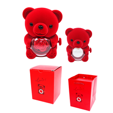Velvet Bear Box with Rotating Scented Soap Rose