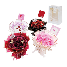 Fabric Rose Bouquet 18cm