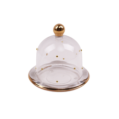 Cloche with Gold Beads 12.5 × 9.2 cm