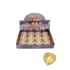 Clear Faceted Heart Light-Up Decoration 5.2×3.4cm