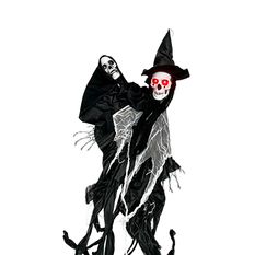 Two-Head Hanging Skeleton with Light & Sound 1.1 m