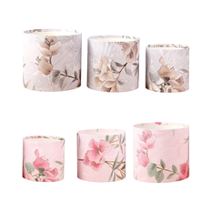 Set of 3 Round Boxes with Embossed Flowers
