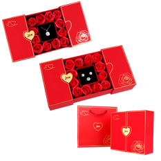 Gift Box with Scented Soap Roses and Jewellery Holder