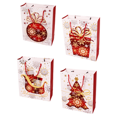 Christmas Paper Gift Bag with Gold Foil