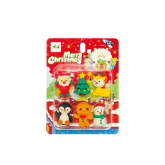 Set of 6 Christmas Character Erasers