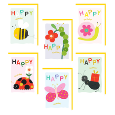 Cheerful Insect Birthday Card 18×13cm
